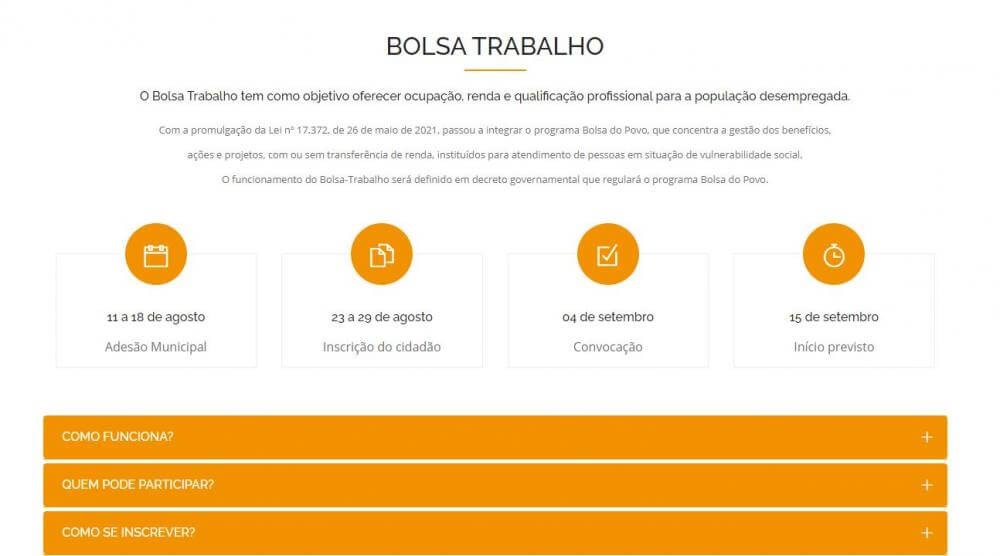 Convocados pelo programa Bolsa Trabalho começam a validar o benefício