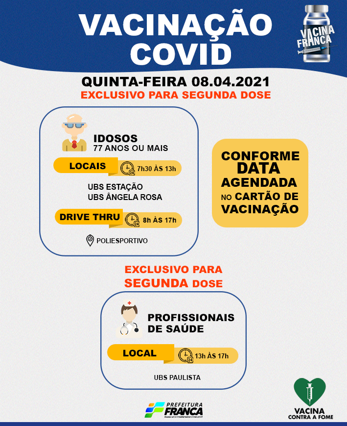 Idosos com 77 anos ou mais continuam sendo atendidos com a segunda dose