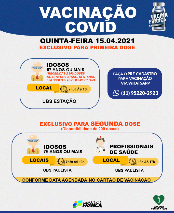 Saúde mantém vacinação em dois locais