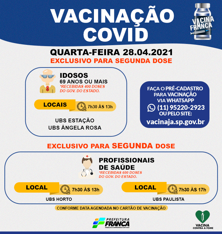Saúde mantém segunda dose da vacinação