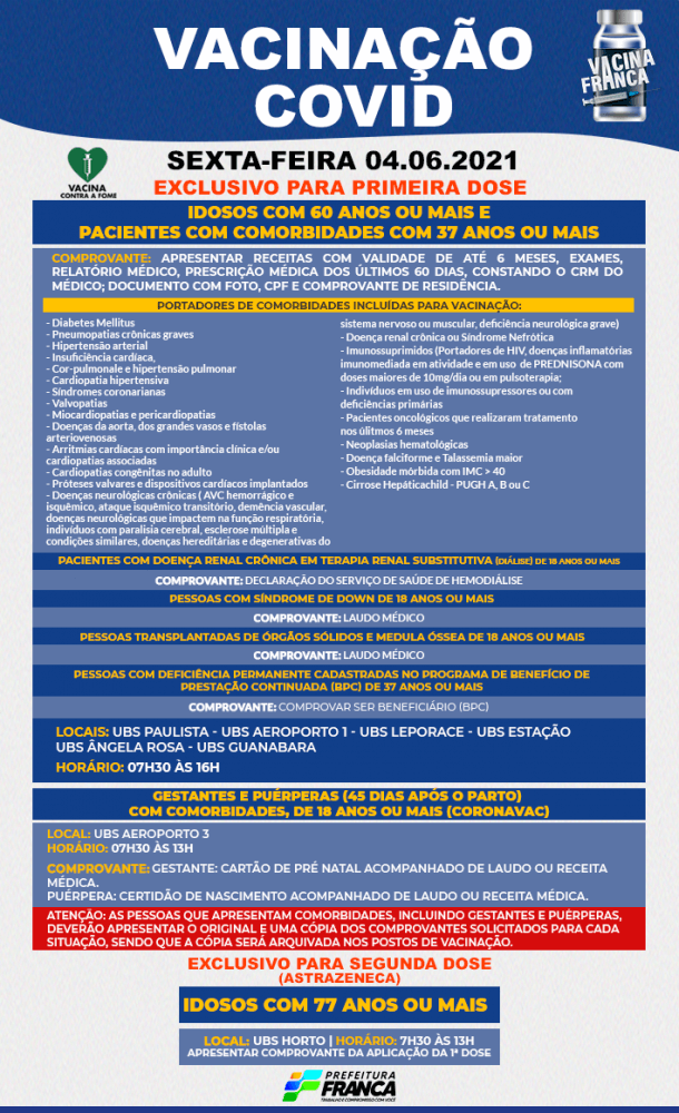 Saúde anuncia programação da vacina contra Covid-19 para sexta-feira
