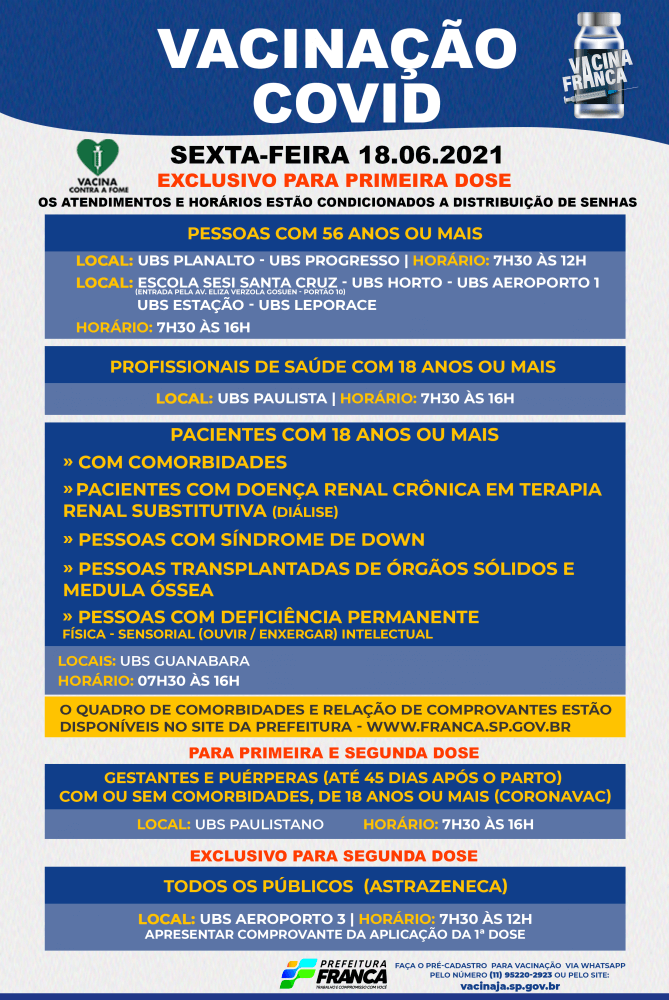 Saúde amplia postos de vacinação contra a Covid