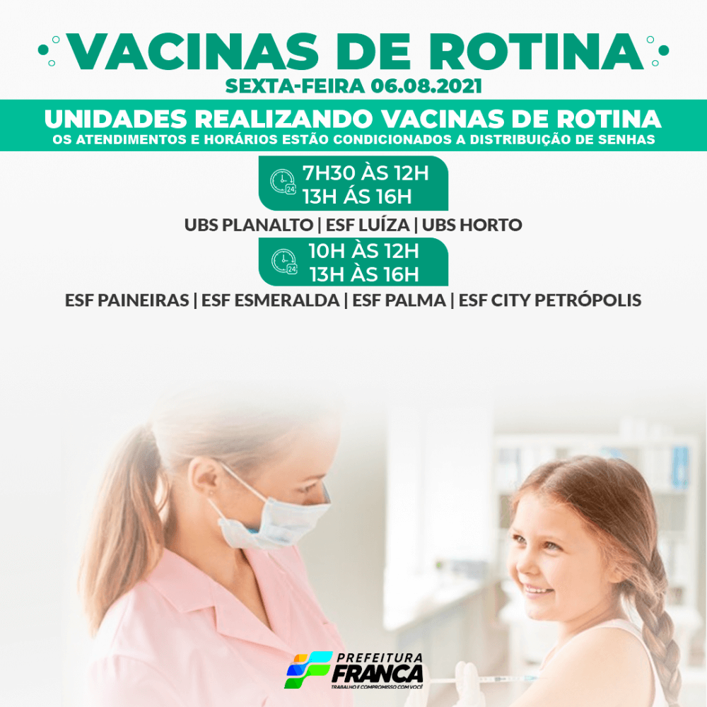 Vacinação contra gripe Influenza e vacinação de rotina