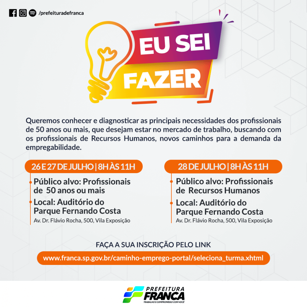 Evento busca identificar pessoas com 50 anos ou mais que estão fora do mercado de trabalho
