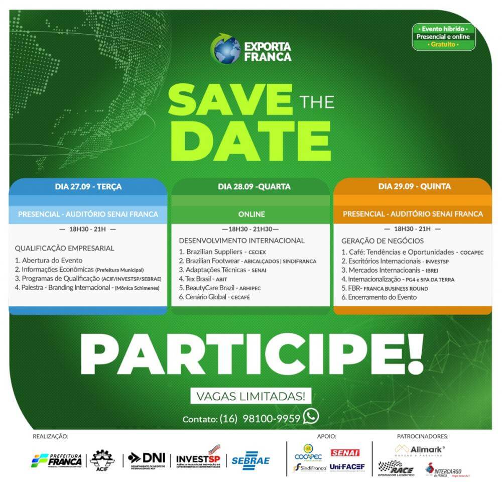 2º EXPORTA FRANCA já está com inscrições abertas