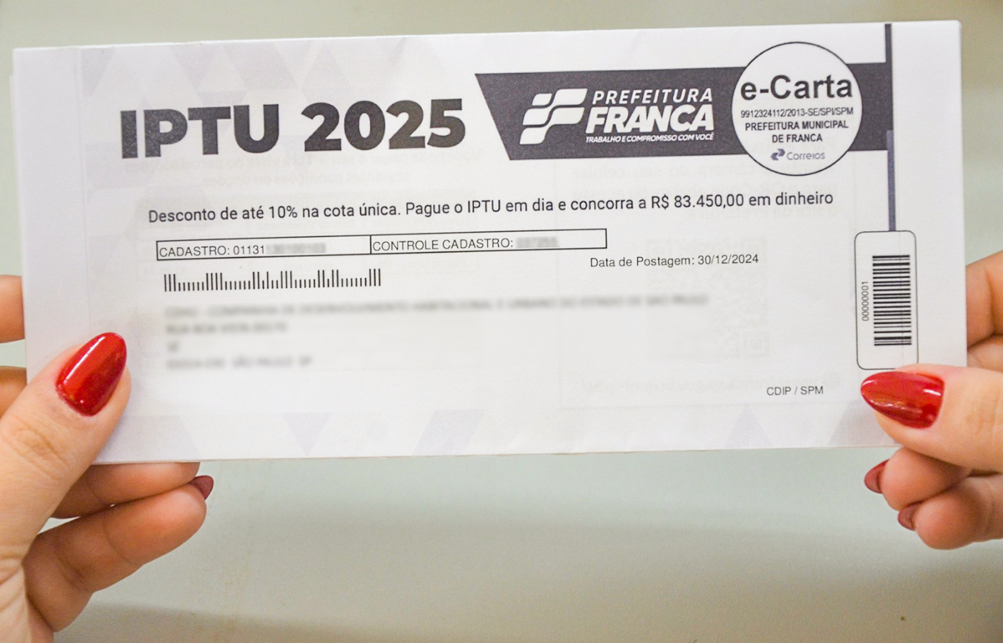 IPTU com 5% de desconto pode ser pago até dia 15