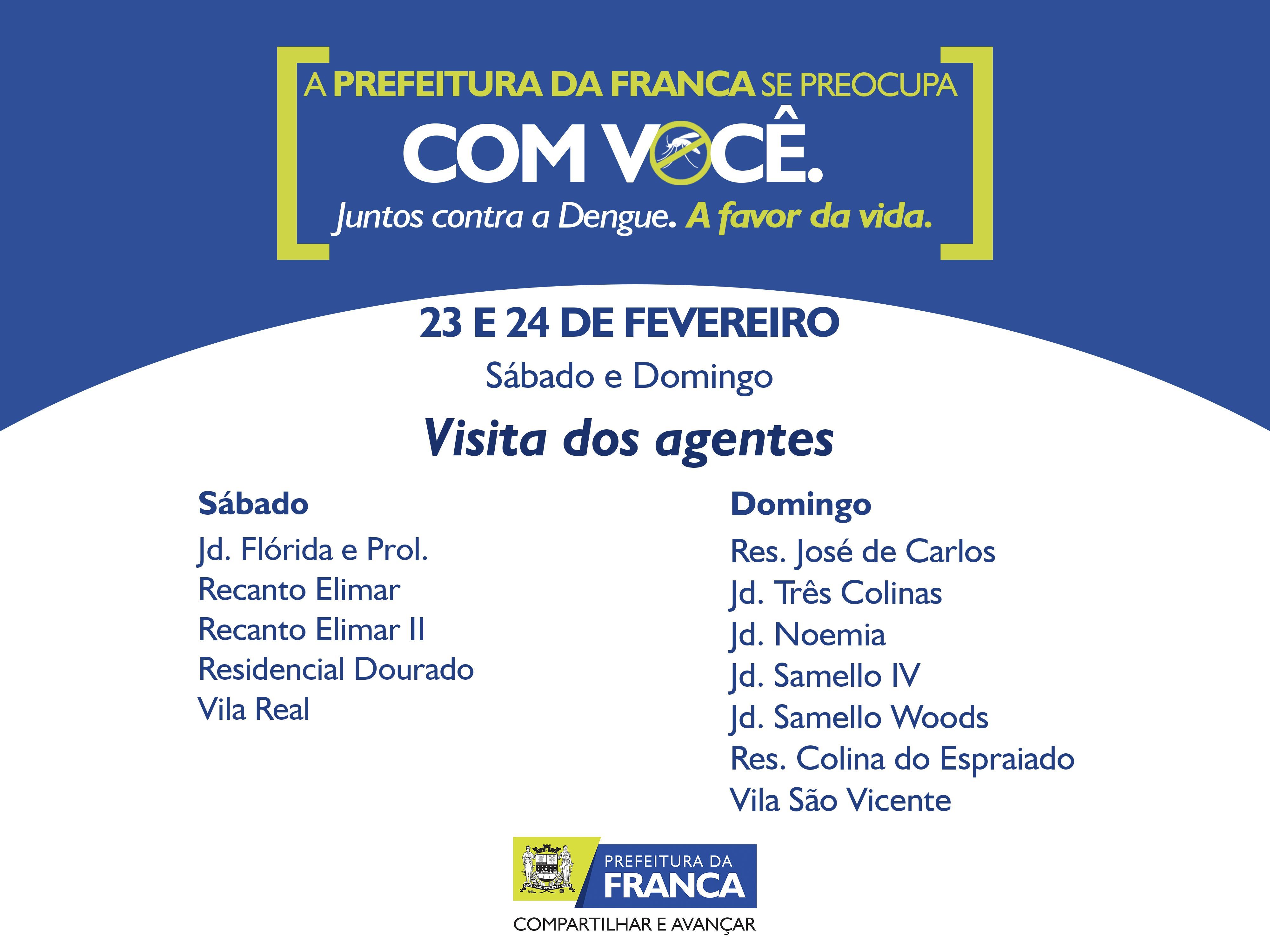 Confira os bairros que terão ações contra a dengue