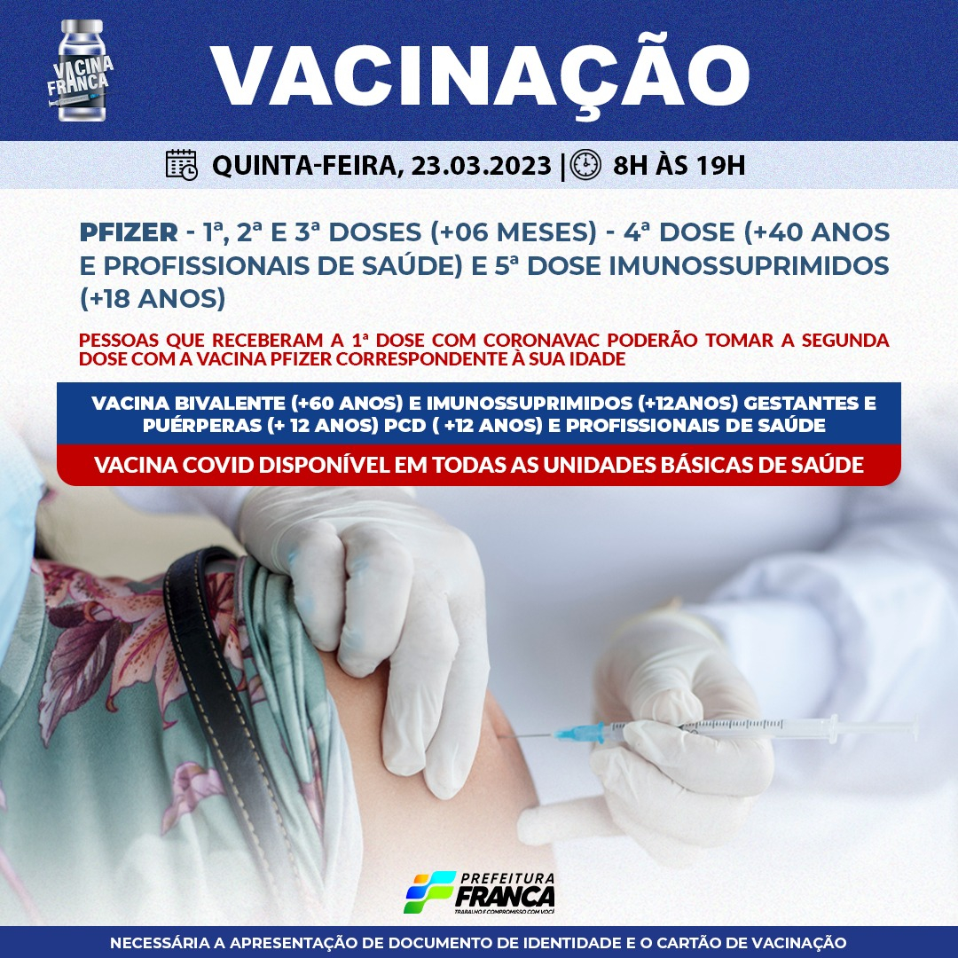 Confira a programação da Campanha de Vacinação contra a COVID-19