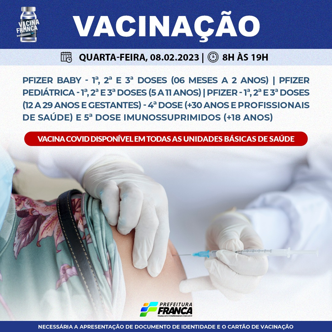 Confira a programação da vacinação contra a COVID-19
