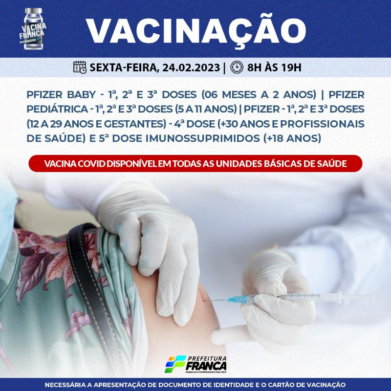 Confira a programação da vacinação contra a COVID-19