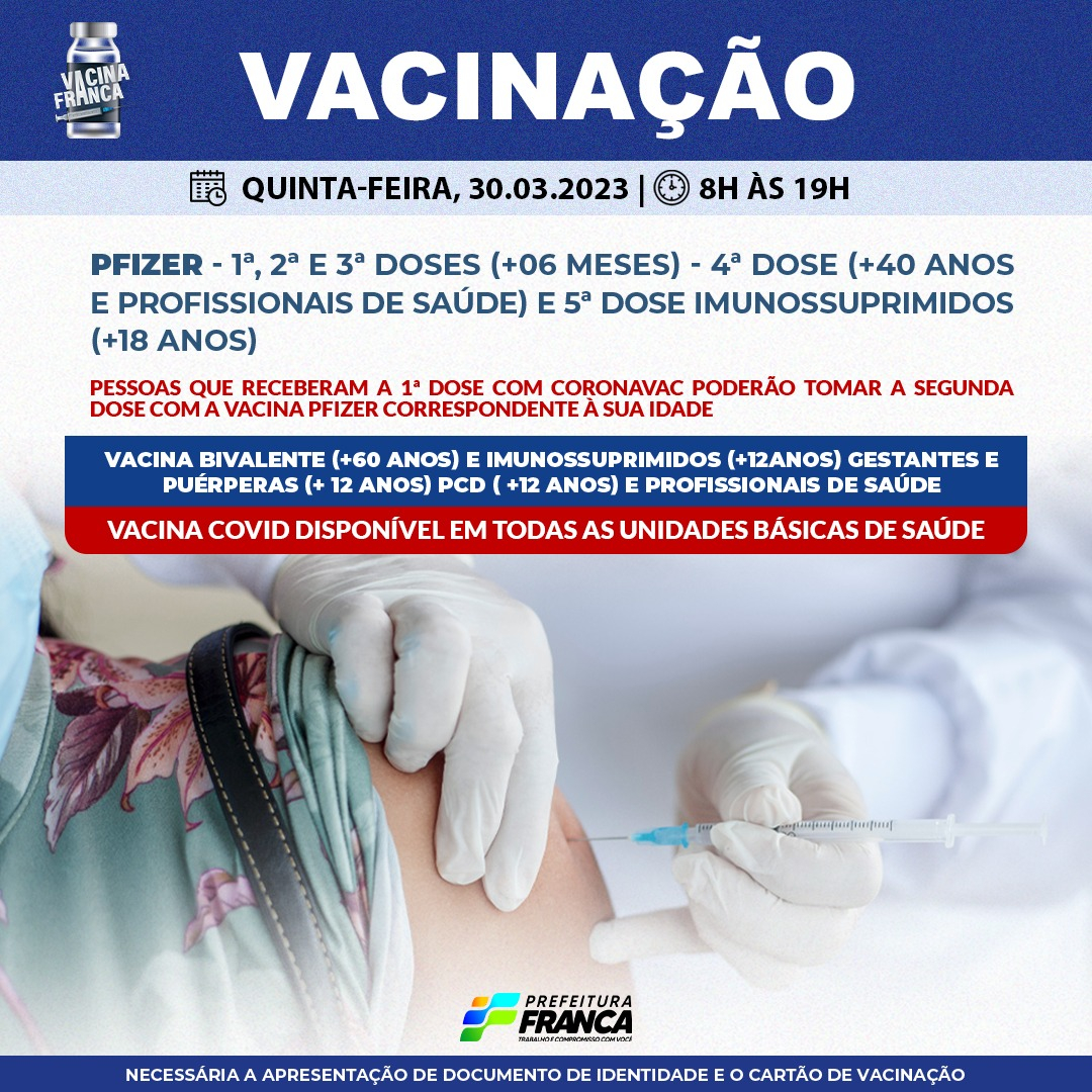 Confira a programação da Campanha de Vacinação contra a COVID-19